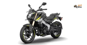 2025 Bajaj Pulsar NS400Z parked on an open road during first ride test