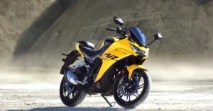 Hero Karizma XMR 2025 Top Variant in Grey-Yellow Color
